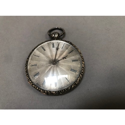 221B - A 19th century pocket watch by Aiguilles in a silver consular case no.32440, Swiss cylinder movement... 