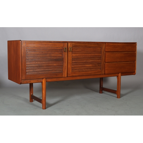 3 - A H MacIntosh of Kirkcaldy, Harris teak sideboard, late 1960s/early 70s, having two horizontally rib... 