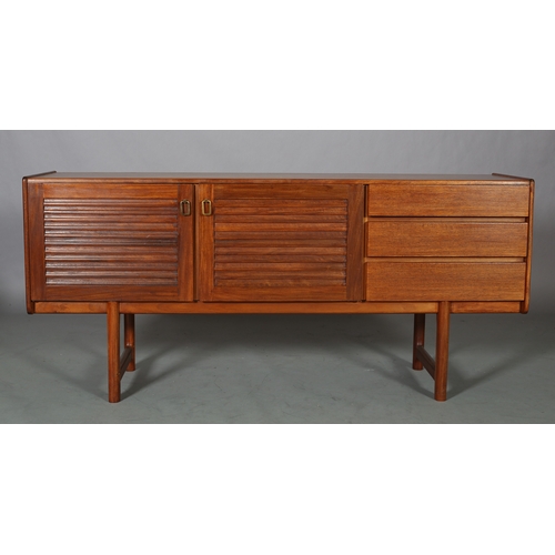 3 - A H MacIntosh of Kirkcaldy, Harris teak sideboard, late 1960s/early 70s, having two horizontally rib... 