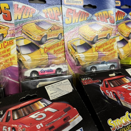 450 - A collection of six Matchbox Swop Tops cars including a Ferrari Testarossa and a Porsche 968, four R... 