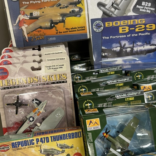 474 - A collection of assembled and self-assembly die cast WWII aircraft models including Easy Model Musta... 