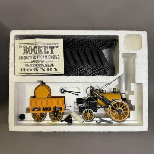 478 - A Hornby 3.5” gauge Stephenson’s Rocket gas-powered, steam operated train set, including all accesso... 