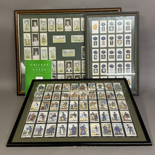 481 - Two complete sets of cigarette cards showing 20th century English cricketers in mitred card mounts, ... 