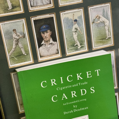 481 - Two complete sets of cigarette cards showing 20th century English cricketers in mitred card mounts, ... 