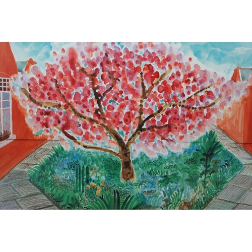 86 - After David Hockney, Study of Cherry Blossom, colour print poster, c2002, 64.5cm x 84cm