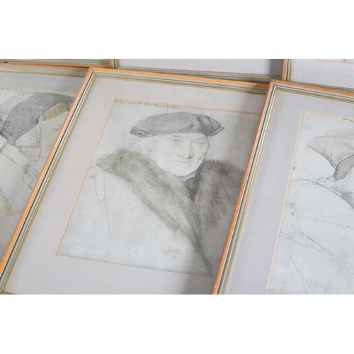 315 - After Hans Holbein the Younger, a set of eight monochrome prints from portraits held in the Royal Co... 