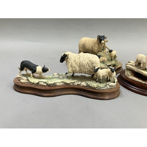 38 - Border Fine Art group 'Spring Lambing' JH6 together with sheep dog, ewe and lambs, and 'Wrong Side o... 