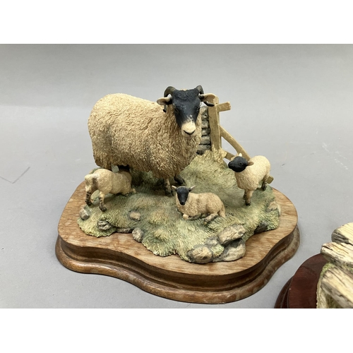 38 - Border Fine Art group 'Spring Lambing' JH6 together with sheep dog, ewe and lambs, and 'Wrong Side o... 