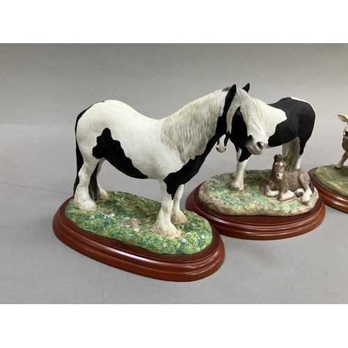 48 - A collection of Border Fine Arts figure groups comprising 'Coloured Mare and Foal', 'Coloured Mare' ... 