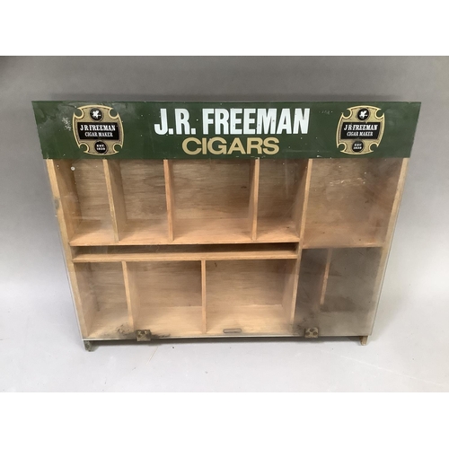 250 - A vintage tobacconist display cabinet for J R Freeman cigars