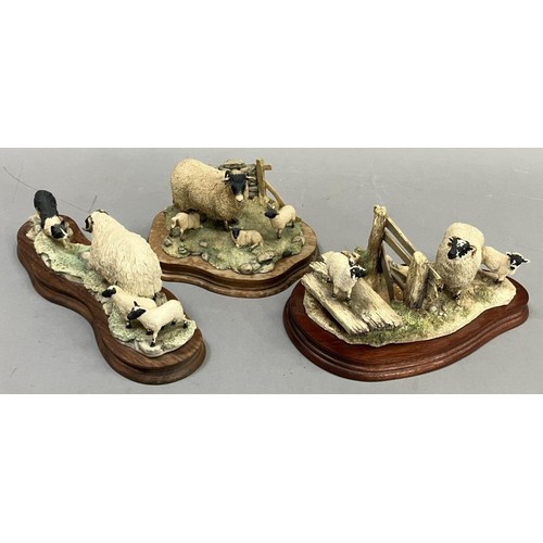 38 - Border Fine Art group 'Spring Lambing' JH6 together with sheep dog, ewe and lambs, and 'Wrong Side o... 