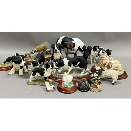 119 - A Border Fine Arts figure of a Border Collie no. B0449B, together with various modelled figures of s... 