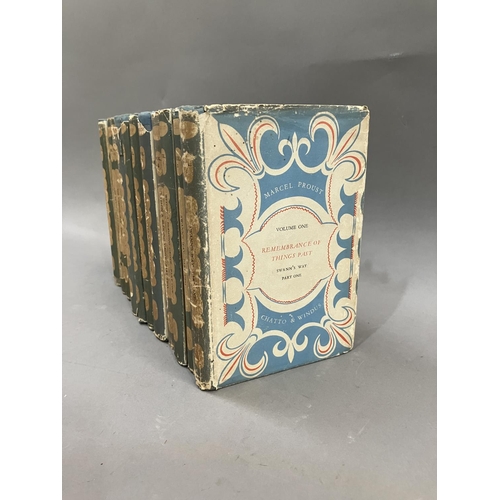 245 - Marcel Proust: Remembrance of Things Past, 12 vols, pub. Chatto & Windus, jackets designed by Enid M... 