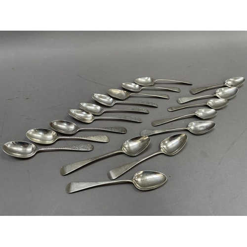 254 - A quantity of George III and later silver teaspoons, engraved and plain, various, total approx. weig... 