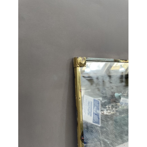 368 - A brass framed rectangular wall mirror