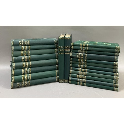 123 - Uniform gilt pictorial bindings, The works of Charles Dickens Household edition, pub. London Chapman... 