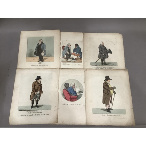 304 - After Richard Dighton, a collection of six coloured engravings, unframed