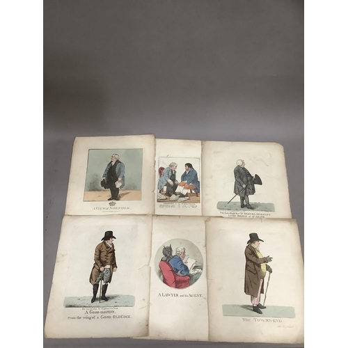 304 - After Richard Dighton, a collection of six coloured engravings, unframed