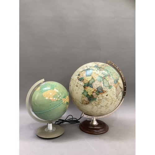 89 - A modern illuminated table globe and another globe