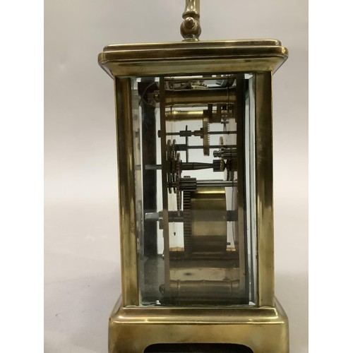 99 - Of local interest, an early 20th Century carriage clock, retailed by Robert Ashworth & Co, Harrogate... 