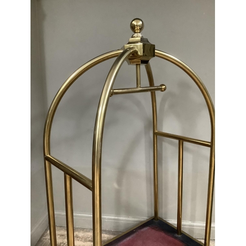 360 - A brass hotel bellhop luggage trolley