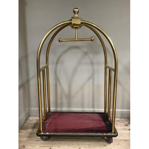 360 - A brass hotel bellhop luggage trolley