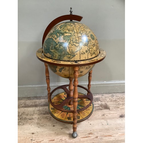 392 - A drinks trolley formed as a globe