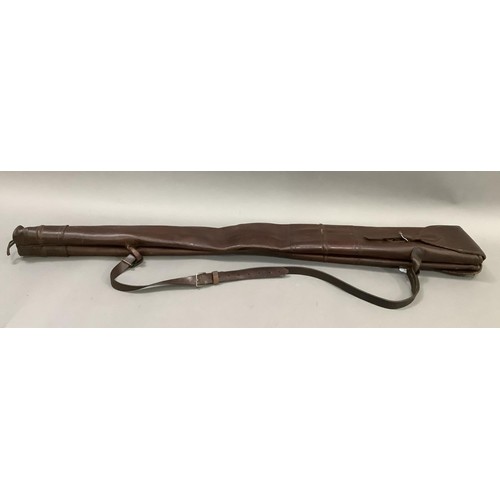 177 - Chestnut leather double shot gun sling