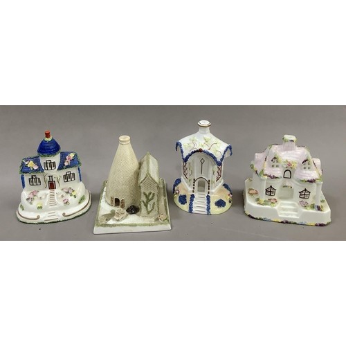 242 - Four Coalport china cottages including The Bottle Oven, Shropshire, The Country Cottage, The Toll Ho... 