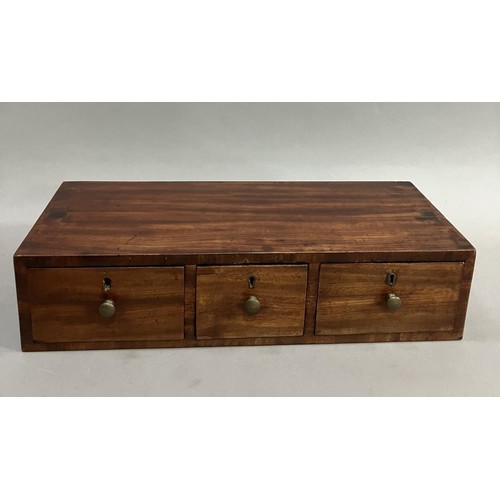 243 - A set of 19th century table top drawers with brass handles, converted from a dressing mirror, 54cm w... 