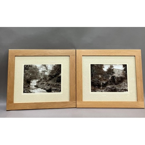 317 - After Frank Meadow Sutcliffe, two photograph reprints with two views of a mill and river, 30cm x 40c... 