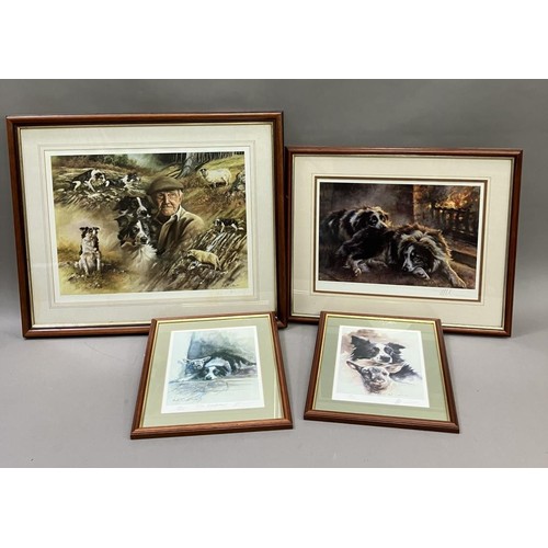 348 - After Mick Cawston, four limited edition signed prints, of sheepdogs and farmer (4)