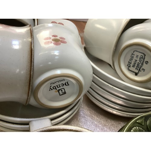 178 - A collection of Denby tea ware comprising eight cups and saucers, sugar bowl , teapot etc together w... 