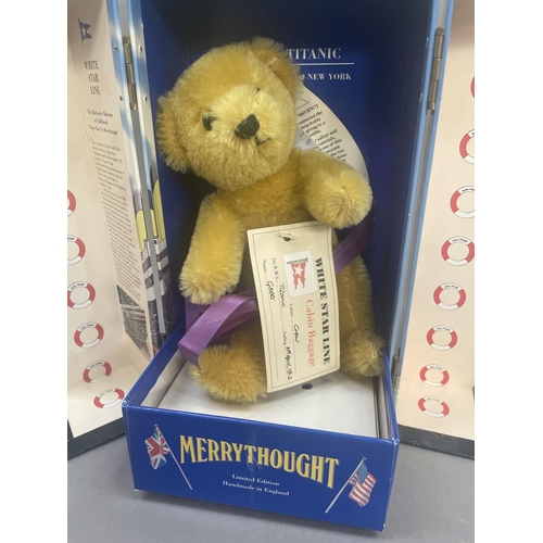 443 - A Merrythought Titanic Bear from the Ribchester museum of childhood, in original box