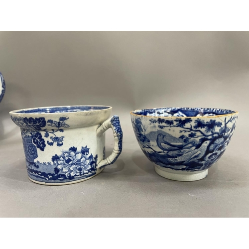 128 - A collection of early 19th century blue and white ware including Copeland Late Spode tea bowl, toget... 