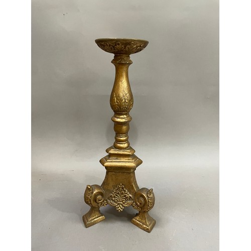 34 - A composite table lamp of campana urn form, having twin masks to the shoulders and swag decoration, ... 