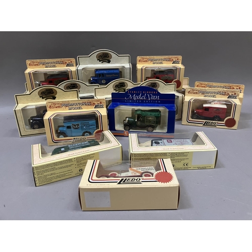 488 - A collection of Ledo boxed cars together with a Stanley Gibbons van in two boxes