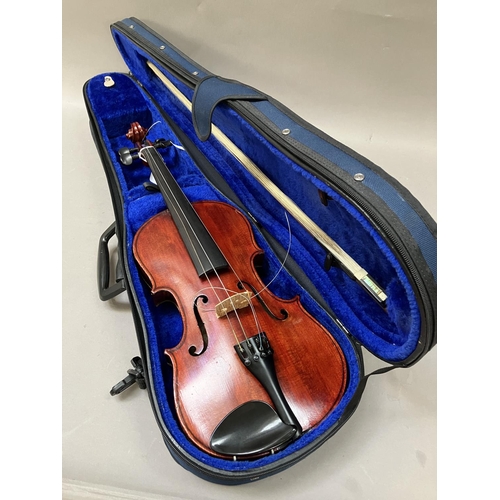 65 - Murdoch & Murdoch Co London 'The Maidstone' violin, having  a two piece back with case and bow, 36cm