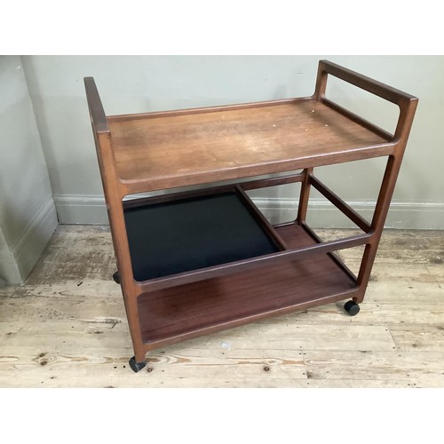 95 - A mid-century, teak food trolley 83cm wide