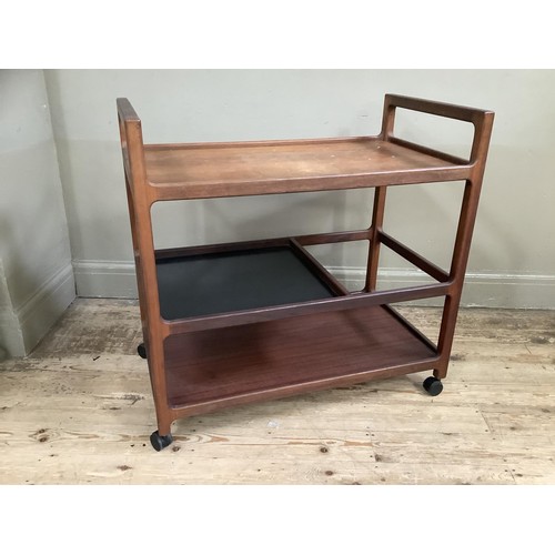 95 - A mid-century, teak food trolley 83cm wide