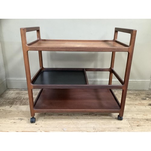 95 - A mid-century, teak food trolley 83cm wide