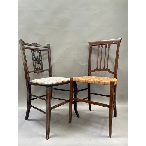 101 - Two Edwardian inlaid bedroom chairs