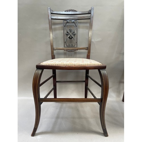 101 - Two Edwardian inlaid bedroom chairs