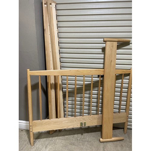 87 - A blonde, Ercol double bed frame