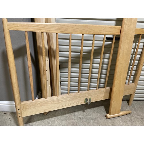 87 - A blonde, Ercol double bed frame