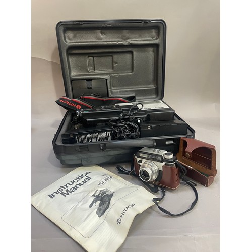 472 - A Hitachi VHS Movie Integrated camera / recorder in case, together with a Kodak camera