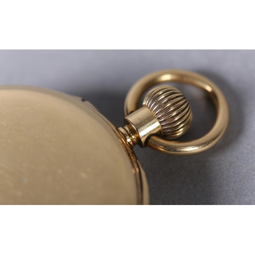 271 - AN EDWARD VII POCKET WATCH BY ASPREY & CO, in 18ct gold half hunter case London 1907 for Fred Thomas... 