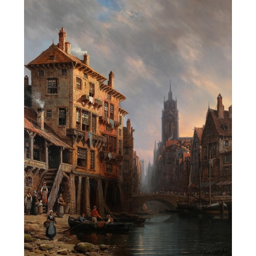 279 - CHARLES EUPHRASIE KUWASSEG (French 1838-1904), View of St Denis, Paris, oil on canvas, signed and da... 