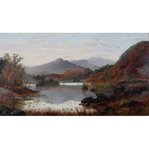 274 - WILLIAM MELLOR (1851-1931), Rydal Water, Nr Ambleside, Westmoreland, oil on canvas, signed to lower ... 