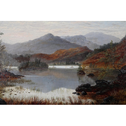 274 - WILLIAM MELLOR (1851-1931), Rydal Water, Nr Ambleside, Westmoreland, oil on canvas, signed to lower ... 